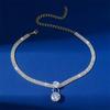 Collar de diamantes completos personalizados, collar de diamantes grandes, collar de circonitas exagerado, accesorios para vestido, collar con cierre, cadena de hueso, temperamento femenino