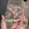 Pulseira Flor de Ameixeira para Mulheres, Fresca e Versátil, Estilo Estudante, Estilo Chinês, Presente para Namorada, Pulseira de Jade Flor de Ameixeira Ajustável Atacado