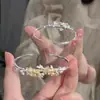 Pulseira Flor de Ameixeira Feminina Estilo Coreano Simples e Fresca Pulseira Flor de Ameixeira Ajustável Combina com Tudo Estudante Guofeng Presente para Namorada