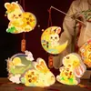 Linternas del Festival de Medio Otoño Danza del León Linternas de Flores Manualidades para Niños DIY Portátil Luminoso León Bailarín Linternas de Flores Regalos Hechos a Mano para el Festival de Medio Otoño