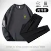 [Conjunto de Dos Piezas] Traje Deportivo Cuello Redondo Hombre Talla Grande Casual Primavera y Otoño Manga Larga Sudadera Nueva Traje Conjunto Completo