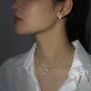 Estilo Coreano Indústria Pesada Laço de Diamante Corrente Flash de Prata 925 Luxo Leve Nicho Colar Simples Elegante Moda Corrente de Pescoço