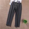 Pantalones de Lino para Hombre Rectos Estilo Chino Pantalones de Algodón y Lino hasta el Tobillo para Hombre Pantalones Casuales Holgados para Hombre Pantalones de Lino para Hombre Lino