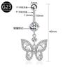 F136 Liga de Titânio Cobre Inlay Zircônia Borboleta Piercing de Umbigo G23 Piercing Unha de Umbigo Joia Comércio Exterior E-Commerce