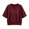 Sudadera de manga tres cuartos de otoño para mujer, algodón de doble cara de 250 g, directo de fábrica, top de cuello redondo, suministro al por mayor, abastecimiento en tienda física