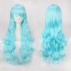 Peluca caliente transfronteriza cos peluca de anime flequillo oblicuo multicolor universal cabello largo rizado onda grande fibra química tocado