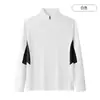 Camisa Polo Deportiva Cuello Alto Cremallera Ropa de Trabajo Uniforme de Entrenador Camiseta de Secado Rápido Uniforme de Entrenamiento Deportivo para Estudiantes Uniforme de Tenis de Manga Larga