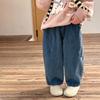 [Artículo en Liquidación] Pantalones de Pana Acanalada Elástica para Niños para Primavera y Otoño, Pantalones Largos Casuales con Parches para Niños y Niñas