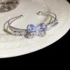 Pulsera Abierta de Moda Simple Mariposa de Circonita Pulsera Versátil de Lujo Ligero Gama Alta