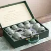Juego de Té con Esmalte Craquelado de la Cerámica Tianqing Ge - Juego Completo de Kung Fu en Caja de Regalo de Cerámica, Regalo Personalizado de Alta Gama
