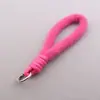 Llavero de cordón de teléfono de peluche colorido en colores macarrón, accesorio de colgante de muñeca para llaves de bolsa