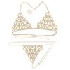 Cadena Corporal Versátil para Conjunto de Ropa Interior de Exportación Transfronteriza Accesorios Sexy para el Pecho Cadena de Pecho de Playa para Mujer Verano Europeo y Americano Conjunto de Ropa Interior
