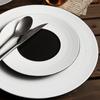 Plato de Paja Negro Cepillado y Blanco Estilo Europeo, Plato para Pasta, Plato para Filete, Plato de Exhibición, Plato de Cerámica Occidental para Ensalada Sopa Vajilla