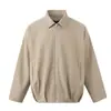 Chaqueta Bomber Desestructurada con Solapa Estilo Dinero Antiguo Japonés Ru Meng para Hombre Otoño Estilo Ligeramente Maduro Marca de Tendencia Chaqueta Versátil de Trabajo
