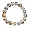 Pulsera de Diamante Natural Brillante Anillo de Piedra Biliar de la Suerte de Cristal Simbiótico Negro y Amarillo de Alta Calidad Venta al por Mayor de Cristal Ke Tang Donghai