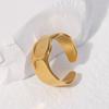 Anillos Abiertos Europeos y Americanos de Acero Inoxidable Transfronterizos para Mujer, Anillos Irregulares para Hombre, Anillos de Acero de Titanio Estilo Cool al por Mayor