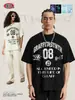 Camiseta Retro Lavada con Estilo Universitario de Calle Graffiti para Hombres y Mujeres.