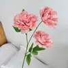 3 cabezas de rosas de peonía, flores artificiales, ramo de flores falsas, centro de mesa para sala de estar, arreglo floral de peonías, artículo decorativo y accesorio de fotografía