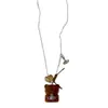 Collar Colgante de Oso Cafetero Marrón Retro para Mujer, Cadena de Suéter de Diseño de Nicho de Lujo Ligero, Cadena para Clavícula de Otoño e Invierno