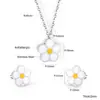 Moda Europeia e Americana Mais Vendida Conjunto de Joias Brincos Colar em Aço Inoxidável com Ouro 18K Conjunto de Joias Elegante Exquisito para Mulheres