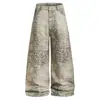 Nuevos pantalones largos y jeans de estilo americano, retro de alta calle con estampado de leopardo, holgados, fluidos, casuales para hombre, adecuados para primavera, otoño e invierno, diseñados para exportación