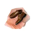 Mocasines de cuero repujado tipo brogue para mujer, de suela gruesa, estilo británico, tacón grueso y zapatos derby