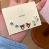 Pendientes de Dibujos Animados Coloridos Lindos Versátiles Traje Exquisitos Pequeños Corazón de Niña Pendientes de Sentido de Diseño Único de Nicho