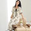 Camisón de verano para mujer de manga corta con soporte para almohadilla en el pecho Algodón fresco Delgado Estilo Dulce de Dormitorio Ropa para el hogar Desgaste libre Ropa interior