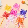 30# Tamaño Mediano Película Arcoíris Gasa Flor Tirada a Mano Decoración de Lazo Decoración de Lazo de Flor Tirada Cinta de Color Envoltura de Regalo para Festival Navideño