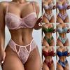Encanto de Medianoche Ropa Interior Sexy Encaje Multicolor Escote Profundo Gran Belleza Expuesta Espalda con Tirantes Ropa Interior Sexy Tres Puntos zb870