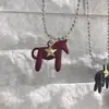 Colar com Pingente de Estrela Gota de Óleo de Pônei Moda Versátil Corrente para Clavícula Desenho Animado Joias Simples de Alto Padrão de Nicho Venda por Atacado