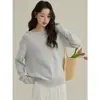 Suéter de Tricô GomingVintage Feito à Mão com Renda de Crochê Ombro a Ombro para Mulheres, Suéter Outono Peça Única Drop-Shipping N0061D