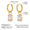 Brincos Yiyi Moda Europeia e Americana de Aço Inoxidável de Alta Qualidade com Zircônia, Joia Versátil de Luxo Leve Cor Dourado 18K Conservador para Mulheres