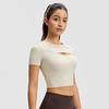 Runa Pulse Secado Rápido Manga Corta Deportiva para Mujer Ropa Exterior para Yoga Camiseta de Fitness con Pecho Transpirable y Ropa de Entrenamiento de Alta Elasticidad