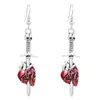 Pendientes Creativos Retro Calavera Rubí Mano Corazón Ins Personalizados Exagerados Góticos Oscuros Joyería Pendientes Accesorios