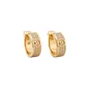 Aretes Redondos de Circonia Galvanizados en Oro Real de 18K, Simples y Versátiles, Aretes de Estilo Lujo Ligero, Aretes de Diseño Casual y Elegante