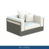 Sofá de vime nórdico para exterior, combinação de mesa de chá, proteção solar, cadeira de vime criativa, modelo para terraço, sala de modelos, pátio, jardim, móveis de vime