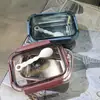 Lonchera Térmica Estudiante Femenina Estilo Coreano Linda Lonchera Trabajador de Oficina Caja Bento con Tapa y Cuchara Caja Simple de Acero Inoxidable Portátil