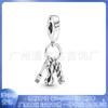 Pandora 925 Cobre Blanco Plateado Plata con Cuentas diy Colgante Ojo del Diablo Brújula Arcoíris Collar Colgante de Cuerda