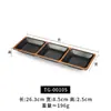 Plato de condimento de melamina negro plato para mojar cocina coreana plato pequeño dos compartimentos tres compartimentos plato pequeño doble compartimento plato de sabor comercial