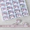K9 unhas fundo afiado diamante rosa rosa amor torto coração diamante gordura quadrado octogonal strass unhas jóias 2 Pack