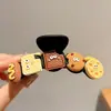 Pinza para el pelo de verano estilo ins con bloques de color para mujer, pasador lindo de lunares japoneses para niña, pinza de tiburón grande para recogidos.