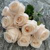 Novo Arranjo de Flores de Casamento Simulado Flor Falsa Flor de Fundo para Palco de Auditório Estrada Chão com 9 Cabeças de Rosa Redonda Fantasia Flores de Seda em Casa