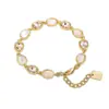 Pulseiras Populares de Vidro de Cristal Transfronteiriças Europeias e Americanas, Pulseiras de Montagem Geométrica de Luxo Leve e de Alta Qualidade para Mulheres Atacado