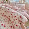 Juego de ropa de cama de cuatro piezas de algodón acolchado de Clase A con gasa de doble capa, sábana, funda de edredón, juego de tres piezas para dormitorio de estudiante, textiles para el hogar de Nantong
