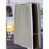 Saia de tricô de alta qualidade, elegante, estilo francês, para outono e inverno, com cintura alta e forro de fleece, saia lápis de lã, saia longa reta em linha A para mulheres