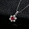 Collar de Plata de Ley S925 para Mujer con Halo de Pétalos y Piedra Redonda, Collar Sencillo con Colgante de Piedra Redonda de Seis Garras, Joyería Versátil Diaria de Lujo Ligero de Nicho para Mujer