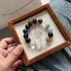 Pulsera Duobao Estrella Azul Cristal Blanco Natural Obsidiana Plateada Aguamarina Sentido del Diseño Versátil Alta Calidad Pulsera Duobao
