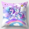 2021 Novo AliExpress Almofada de Pelúcia Curta Fofa Almofada de Desenho Animado Capa de Almofada Estampada de Unicórnio Almofada de Sofá