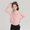 Cardigan de Tricô Haru para Crianças Meninas, Jaqueta Simples Nova Slim Fit com Forro Quente de Lã